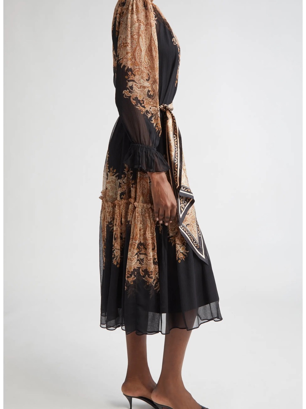 Zimmermann Paisley Long-Sleeve Midi Dress - Picture 4 of 11